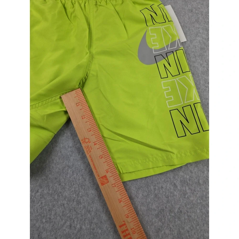 Nike Swim Boys Size Small Swimming Trunks Shorts Green Logo Bathing Suit NEW‎